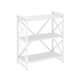 Офисная мебель Loft Стеллаж на регулируемых опорах-3 полки VR.L-MST.O-3.8 Белый бриллиант/Белый 800х400х910
