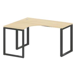 Офисная мебель Metal system Стол криволинейный левый на О-образном м/к БО.СА-3 (L) Дуб наварра/Антрацит 1400х1200х750