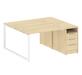 Офисная мебель Метал Систем Р. ст. с тумбой на О-образном м/к БО.РС-СТП-2.2 Акация Лорка/Белый 1612х1475х750 (145649)