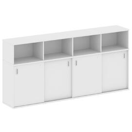 Офисная мебель Metal system Шкаф-купе приставной Б.ШК-4 Т Белый 2332х410х1098