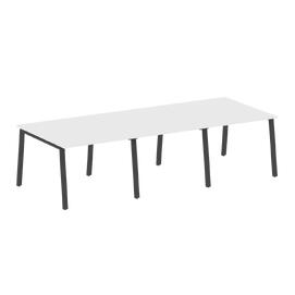 Офисная мебель Metal system Перег. стол (3 столешницы) на А-образном м/к БА.ПРГ-3.1 Белый/Антрацит 3000х1235х750