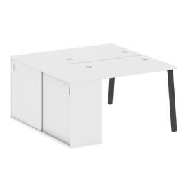 Офисная мебель Metal system Р. ст. с шкафом-купе на А-образном м/к БА.РС-СШК-1.1 Т Белый/Антрацит 1410х1475х750