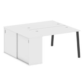 Офисная мебель Metal system Р. ст. с шкафом-купе на А-образном м/к БА.РС-СШК-1.2 Т Белый/Антрацит 1610х1475х750