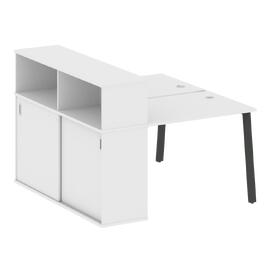 Офисная мебель Metal system Р. ст. с шкафом-купе на А-образном м/к БА.РС-СШК-2.1 Т Белый/Антрацит 1410х1475х1098
