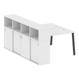 Офисная мебель Metal system Р. ст. с шкафом-купе на А-образном м/к БА.РС-СШК-4.2 Т Белый/Антрацит 1610х2332х1098