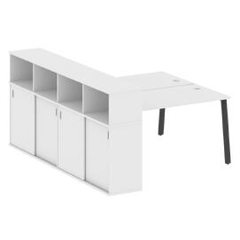 Офисная мебель Metal system Р. ст. с шкафом-купе на А-образном м/к БА.РС-СШК-4.3 Т Белый/Антрацит 1810х2332х1098