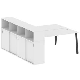 Офисная мебель Metal system Р. ст. с шкафом-купе на А-образном м/к БА.РС-СШК-4.4 Т Белый/Антрацит 2010х2332х1098
