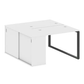 Офисная мебель Metal system Р. ст. с шкафом-купе на О-образном м/к БО.РС-СШК-1.1 Т Белый/Антрацит 1410х1475х750