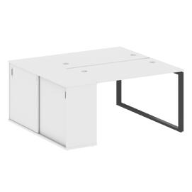 Офисная мебель Metal system Р. ст. с шкафом-купе на О-образном м/к БО.РС-СШК-1.2 Т Белый/Антрацит 1610х1475х750