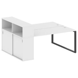 Офисная мебель Metal system Р. ст. с шкафом-купе на О-образном м/к БО.РС-СШК-2.4 Т Белый/Антрацит 2010х1475х1098