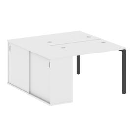 Офисная мебель Metal system Р. ст. с шкафом-купе на П-образном м/к БП.РС-СШК-1.1 Т Белый/Антрацит 1410х1475х750