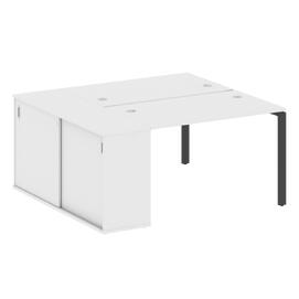 Офисная мебель Metal system Р. ст. с шкафом-купе на П-образном м/к БП.РС-СШК-1.2 Т Белый/Антрацит 1610х1475х750