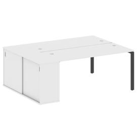 Офисная мебель Metal system Р. ст. с шкафом-купе на П-образном м/к БП.РС-СШК-1.4 Т Белый/Антрацит 2010х1475х750