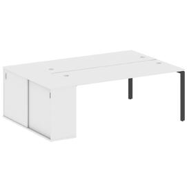Офисная мебель Metal system Р. ст. с шкафом-купе на П-образном м/к БП.РС-СШК-1.5 Т Белый/Антрацит 2210х1475х750