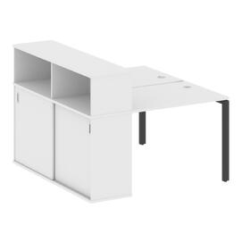 Офисная мебель Metal system Р. ст. с шкафом-купе на П-образном м/к БП.РС-СШК-2.1 Т Белый/Антрацит 1410х1475х1098