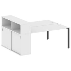 Офисная мебель Metal system Р. ст. с шкафом-купе на П-образном м/к БП.РС-СШК-2.4 Т Белый/Антрацит 2010х1475х1098
