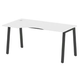 Офисная мебель Metal system Стол криволинейный левый на А-образном м/к БА.СА-1 (L) Белый/Антрацит 1600х900х750