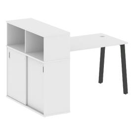 Офисная мебель Metal system Стол письменный с шкафом-купе на А-образном м/к БА.РС-СШК-3.2 Т Белый/Антрацит 1610х1120х1098