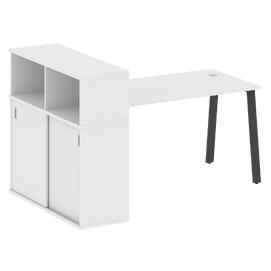 Офисная мебель Metal system Стол письменный с шкафом-купе на А-образном м/к БА.РС-СШК-3.3 Т Белый/Антрацит 1810х1120х1098