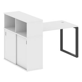 Офисная мебель Metal system Стол письменный с шкафом-купе на О-образном м/к БО.РС-СШК-3.2 Т Белый/Антрацит 1610х1120х1098