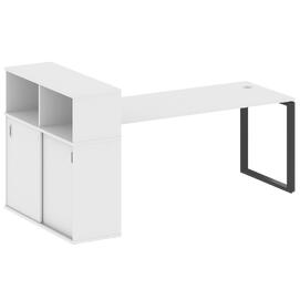 Офисная мебель Metal system Стол письменный с шкафом-купе на О-образном м/к БО.РС-СШК-3.5 Т Белый/Антрацит 2210х1120х1098