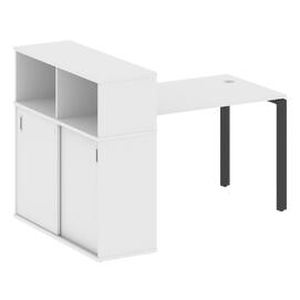 Офисная мебель Metal system Стол письменный с шкафом-купе на П-образном м/к БП.РС-СШК-3.2 Т Белый/Антрацит 1610х1120х1098
