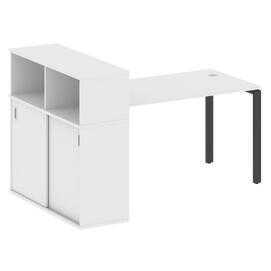 Офисная мебель Metal system Стол письменный с шкафом-купе на П-образном м/к БП.РС-СШК-3.3 Т Белый/Антрацит 1810х1120х1098