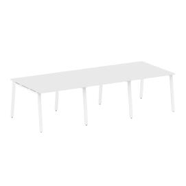 Офисная мебель Metal system Перег. стол (3 столешницы) на А-образном м/к БА.ПРГ-3.1 Белый/Белый 3000х1235х750