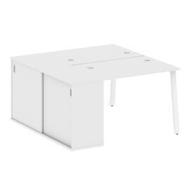 Офисная мебель Metal system Р. ст. с шкафом-купе на А-образном м/к БА.РС-СШК-1.1 Т Белый/Белый 1410х1475х750