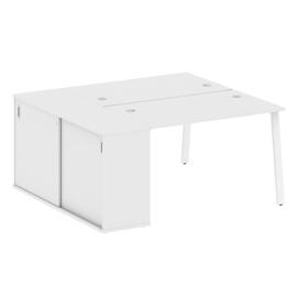 Офисная мебель Metal system Р. ст. с шкафом-купе на А-образном м/к БА.РС-СШК-1.2 Т Белый/Белый 1610х1475х750