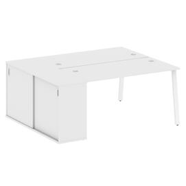 Офисная мебель Metal system Р. ст. с шкафом-купе на А-образном м/к БА.РС-СШК-1.3 Т Белый/Белый 1810х1475х750