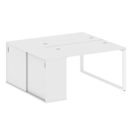 Офисная мебель Metal system Р. ст. с шкафом-купе на О-образном м/к БО.РС-СШК-1.2 Т Белый/Белый 1610х1475х750