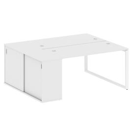 Офисная мебель Metal system Р. ст. с шкафом-купе на О-образном м/к БО.РС-СШК-1.3 Т Белый/Белый 1810х1475х750