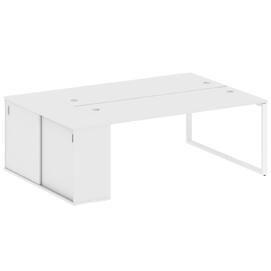 Офисная мебель Metal system Р. ст. с шкафом-купе на О-образном м/к БО.РС-СШК-1.5 Т Белый/Белый 2210х1475х750