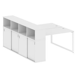 Офисная мебель Metal system Р. ст. с шкафом-купе на О-образном м/к БО.РС-СШК-4.3 Т Белый/Белый 1810х2332х1098