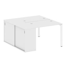 Офисная мебель Metal system Р. ст. с шкафом-купе на П-образном м/к БП.РС-СШК-1.1 Т Белый/Белый 1410х1475х750