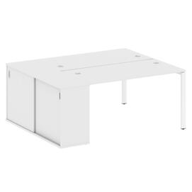 Офисная мебель Metal system Р. ст. с шкафом-купе на П-образном м/к БП.РС-СШК-1.3 Т Белый/Белый 1810х1475х750
