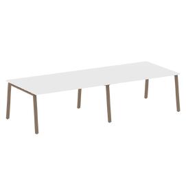 Офисная мебель Metal system Перег. стол (2 столешницы) на А-образном м/к БА.ПРГ-2.4 Белый/Мокко 3200х1235х750