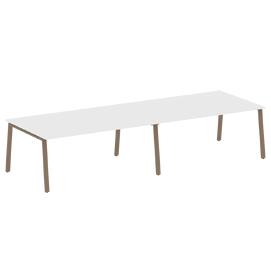 Офисная мебель Metal system Перег. стол (2 столешницы) на А-образном м/к БА.ПРГ-2.5 Белый/Мокко 3600х1235х750