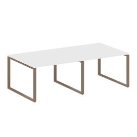 Офисная мебель Metal system Перег. стол (2 столешницы) на О-образном м/к БО.ПРГ-2.2 Белый/Мокко 2400х1235х750