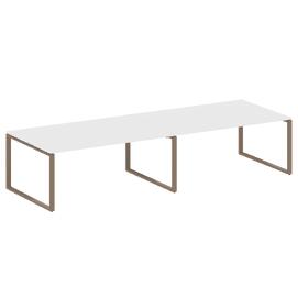 Офисная мебель Metal system Перег. стол (2 столешницы) на О-образном м/к БО.ПРГ-2.5 Белый/Мокко 3600х1235х750