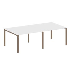 Офисная мебель Metal system Перег. стол (2 столешницы) на П-образном м/к БП.ПРГ-2.2 Белый/Мокко 2400х1235х750