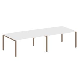 Офисная мебель Metal system Перег. стол (2 столешницы) на П-образном м/к БП.ПРГ-2.4 Белый/Мокко 3200х1235х750