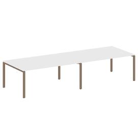 Офисная мебель Metal system Перег. стол (2 столешницы) на П-образном м/к БП.ПРГ-2.5 Белый/Мокко 3600х1235х750