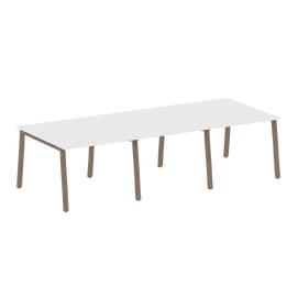 Офисная мебель Metal system Перег. стол (3 столешницы) на А-образном м/к БА.ПРГ-3.1 Белый/Мокко 3000х1235х750