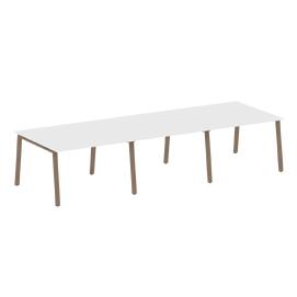 Офисная мебель Metal system Перег. стол (3 столешницы) на А-образном м/к БА.ПРГ-3.2 Белый/Мокко 3600х1235х750