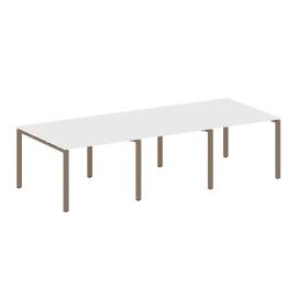 Офисная мебель Metal system Перег. стол (3 столешницы) на П-оразном м/к БП.ПРГ-3.1 Белый/Мокко 3000х1235х750