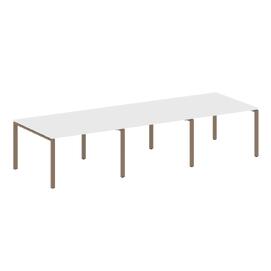 Офисная мебель Metal system Перег. стол (3 столешницы) на П-оразном м/к БП.ПРГ-3.2 Белый/Мокко 3600х1235х750