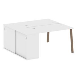 Офисная мебель Metal system Р. ст. с шкафом-купе на А-образном м/к БА.РС-СШК-1.2 Т Белый/Мокко 1610х1475х750