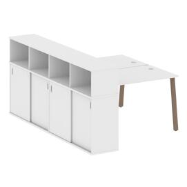 Офисная мебель Metal system Р. ст. с шкафом-купе на А-образном м/к БА.РС-СШК-4.2 Т Белый/Мокко 1610х2332х1098